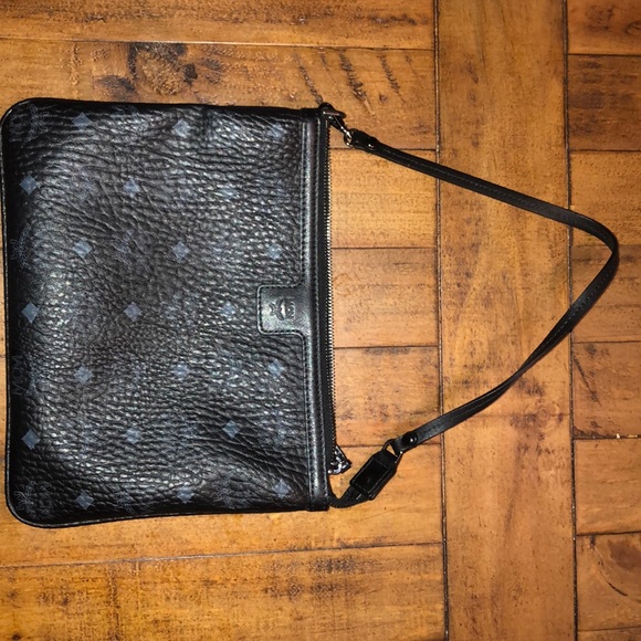MCM Handbags - MCM Black Signature Embossed Pouch